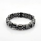 Magnetische Hämatit Schlepptau Reihe Rechteck und runden Perlen Stretch-Armbänder für Valentinstag Geschenk BJEW-M066-11-1