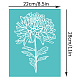 粘着性のシルクスクリーン印刷ステンシル  木に塗るため  DIYデコレーションTシャツ生地  ターコイズ  花柄  28x22cm DIY-WH0173-021-G-2