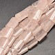 Natural Rose Quartz Rectangle Beads Strands G-P091-73-1