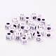 Mixed Cube with Letter Opaque Acrylic Beads X-SACR-S178-03-2