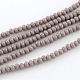 Brins de perles rondelles en verre de couleur unie à facettes GLAA-Q044-4mm-09-1