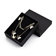 Brass Pendant Necklaces & Paperclip Chain Necklaces Sets NJEW-JN03027-4