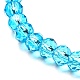 Faceted Glass Rondelle Beads Stretch Bracelet for Kid BJEW-JB06807-08-2