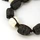 Bracelets de perles de pierre de lave BJEW-D257-2-2