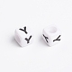 Perles de lettre à trou horizontal acrylique blanc X-PL37C9308-Y-4