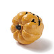 ハロウィーンのテーマ ミニ樹脂ホーム ディスプレイ装飾  かぼちゃのジャックオーランタン  砂茶色  32x31x24.5mm DJEW-B005-18-3
