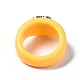 不透明なアクリル指輪  ハート  きいろ  usサイズ7 1/4(17.5mm) RJEW-Q162-001E-5
