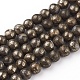 Chapelets de perles de pyrite naturelle  G-G839-01-4mm-1
