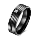 Regalos del día de san valentín anillos de pareja de circonita cúbica de acero de titanio para hombres RJEW-BB16446-8-1
