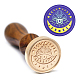MAYJOYDIY Evil Eye Moon Wax Seal Stamp Removable 30mm Retro Devil Eye Moon Phase Flower Sealing Brass Stamp Head with Wooden Handle for Gift Wrapping Envelope Invitation AJEW-WH0184-1131-5