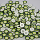 4穴のあるかわいらしい二層ボタン  樹脂ボタン  フラットラウンド  黄緑  直径約13mm  穴：1mm  約1000個/袋 NNA0VGA-1