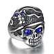 Rhinestone Skull Finger Ring SKUL-PW0002-037B-AS-1