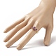 Anillo de dedo con cuentas trenzadas redondas de amatista natural RJEW-JR00550-04-3