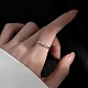 925 anello regolabile da donna in argento sterling con micro pavé di zirconi trasparenti placcati al rodio RJEW-G302-01P-5