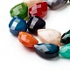 Chapelets de perles en verre opaque de couleur unie GLAA-E405-02C-A-3