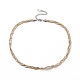 304 collar de cadena de eslabones cubanos trenzados de acero inoxidable para mujer NJEW-P271-04B-1