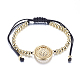 Bracelets de perles tressés en laiton réglables BJEW-F282-29G-RS-2