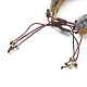 3Pcs 3 Color Arrow Shape Synthetic Hematite Braided Bead Bracelets Set BJEW-JB07502-8