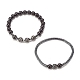Ensemble de bracelets extensibles en perles de bois naturel BJEW-JB07948-02-4