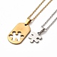 Assortis puzzle couple colliers pendentifs et boucles d'oreilles coeur SJEW-E045-07GP-3