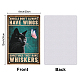 Superdant Metall-Blechschild mit lustiger Katze und Schmetterling AJEW-WH0189-096-2