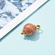 Natural Wood Beads Round Charms PALLOY-JF00659-6