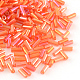 Abカラーメッキガラスラッパビーズ  透明色の虹  レッドオレンジ  4~4.5x2mm  穴：1mm  約450 G /袋  14000個/袋 SEED-R011-165-1