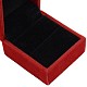 Scatole regalo quadrate per anelli da dito in velluto rosso X-VBOX-D001-09C-4