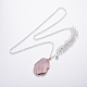 Natural Drusy Agate Pendant Necklaces NJEW-JN01113-02-1