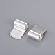 真鍮製グルーフラットパッドベイル  銀色のメッキ  16.5x11mm  穴：4.5mm X-KK-D519-B-S-1