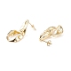 Rack Plating Brass Twisted Oval Dangle Stud Earrings for Women EJEW-C029-05G-2