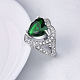 Los anillos de dedo de cristal de bronce romántica RJEW-BB19508-D-7-6