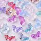 Perles de verre peintes par pulvérisation transparent, papillon, couleur mixte, 8x15x4.5mm, Trou: 1mm