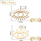 BENECREAT 20Pcs 2 Style 18K Gold Plated Evil Eye Charms Pendants Golden Brass Evil Eye Chrams for Bracelet and Earrign Making KK-BC0006-89-2