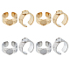 Unicraftale 4 Uds. Bandeja ancha de 2 colores configuración de anillo de puño tamaño 7 patrón de talla de anillo de cabujón anillos en blanco de acero inoxidable anillo de bandejas de 8mm anillos de dedo abiertos para hacer anillos STAS-UN0038-04-1