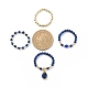 Set di anelli elastici con perline in ottone e pietre preziose miste naturali e sintetiche da 20 pezzo RJEW-JR00540-7