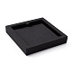 木製のアクセサリープレゼンテーションボックス  布で覆わ  ブラック  12x12x2cm ODIS-N021-06-4