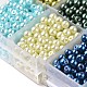 Perlati misto perla perline di vetro rotondo HY-D0004-4mm-B-3