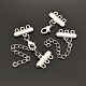 3 Strands 6-Hole Plating Zinc Alloy and Brass Ends with Chains PALLOY-N0102-01S-2