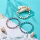 3 Stück 3-farbige natürliche Malaysien-Jade (gefärbt) und legierte Gänseblümchen-Perlen-Stretch-Armbänder für Frauen BJEW-JB08856-2