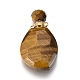Faceted Natural Tiger Eye Openable Perfume Bottle Pendants G-E564-08F-G-2