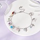 Natural & Synthetic Mixed Gemstone Chips & Cross Charms Anklet AJEW-AN00512-04-2