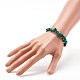 Bracelets extensibles en perles de malachite naturelles pour enfants BJEW-JB06388-11-3