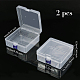 ポリプロピレン(pp)保存容器ボックスケース  蓋付き  小物やその他のクラフトプロジェクト用  正方形  透明  14.7x14.7x6.3cm CON-WH0073-63-2