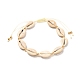 Bracelets de cheville en perles tressées en coquillage cauri naturel pour fille femme AJEW-AN00453-02-1