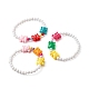 Bracelet de perles acryliques en forme d'ours pour enfant BJEW-JB06676-1