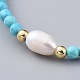 Synthetic Turquoise(Dyed) Beads Stretch Bracelets BJEW-JB04676-04-2
