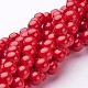 Natur Mashan Jade runde Perlen Stränge, gefärbt, rot, 8 mm, Bohrung: 1 mm, ca. 51 Stk. / Strang, 15.7 Zoll