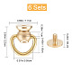 GORGECRAFT 6PCS Brass Ball Studs Rivets D Ring 360 Degree Rotatable Ball Post Head Buttons Screw Buttons Rivets Nails Chicago Stud Screw Metal Ring Free Rotation for Bag Handle Connector Purse Craft KK-GF0001-13-2