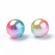 Cuentas de perlas de imitación acrílica arcoiris X-OACR-R065-3mm-A07-2